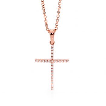 Rose Gold diamond cross by Stelios Jewellers in Perth