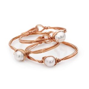 Australian South Sea pearl and Rose gold bangles by Stelios Jewellers in Perth