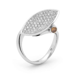 Vivid orange Pave diamond ring by Stelios Jewellers in Perth