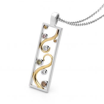 Two toned fancy coloured diamond pendant by Stelios Jewellers in Perth