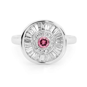 Round brilliant cut pink diamond ring by Stelios Jewellers in Perth