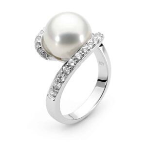 Australian South Sea pearl and diamond ring by Stelios Jewellers in Perth