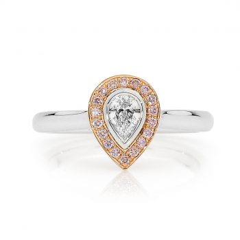 Pear cut pink diamond ring by Stelios Jewellers in Perth