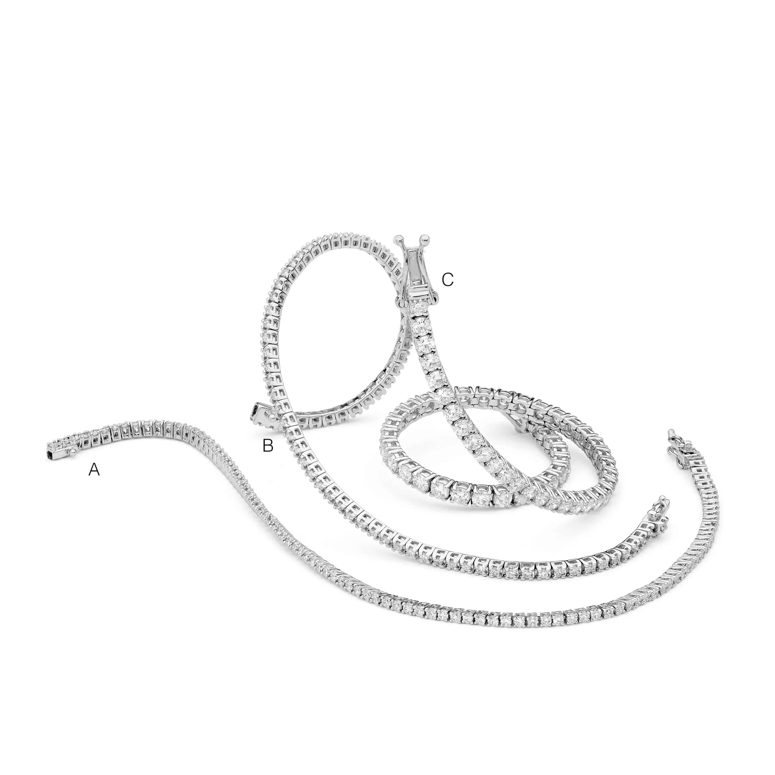 18ct White Gold Diamond Tennis Bracelets