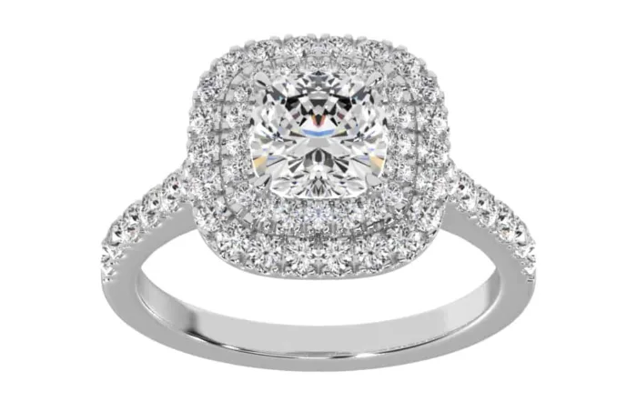 Cushion Cut Diamond Halo Ring