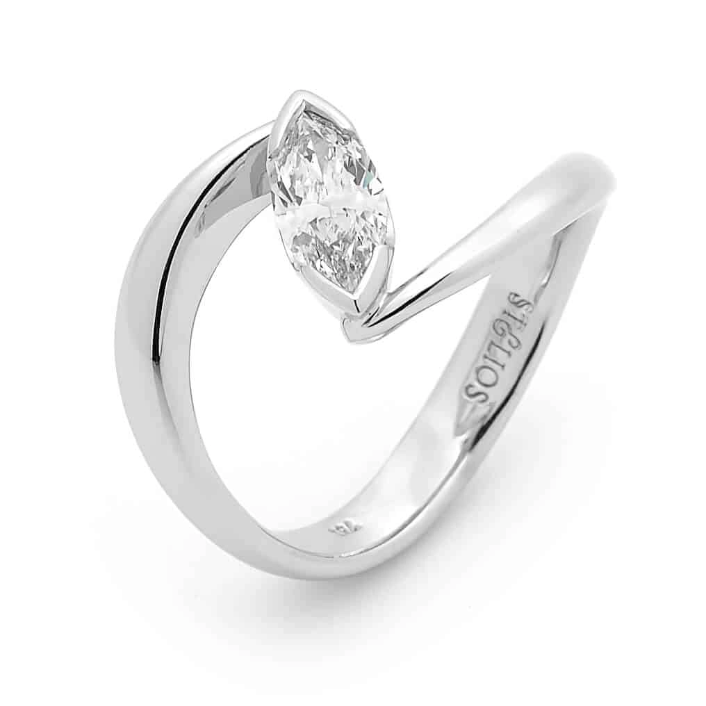 Marquise Diamond Cross Over Ring