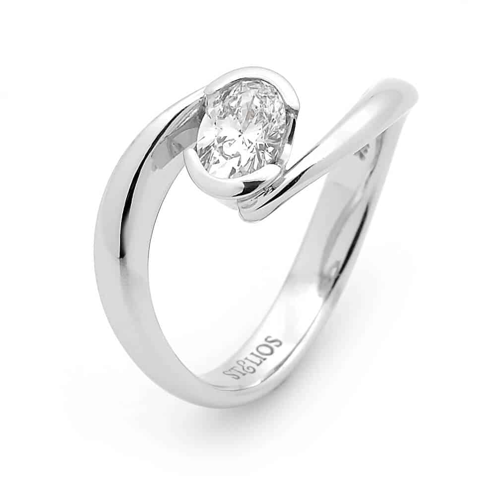 Oval Diamond Cross Over Ring