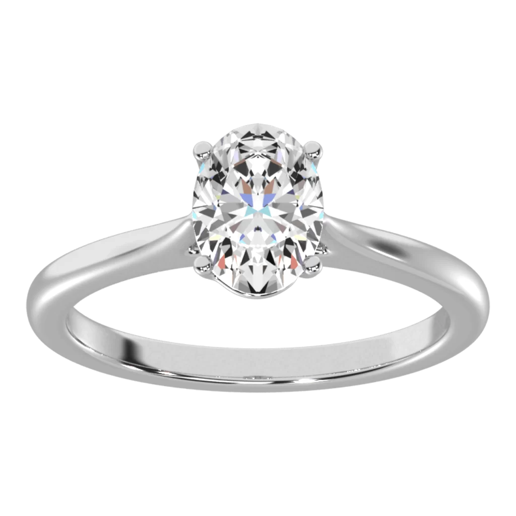 Oval Diamond Solitaire Ring