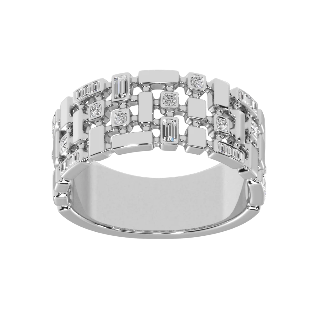 Princess, Baguette And Round Brilliant Diamond Ring