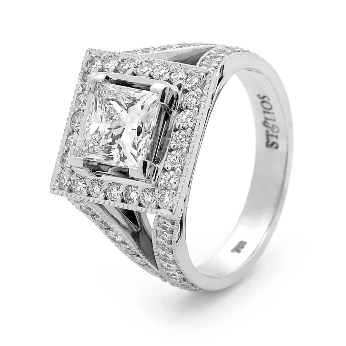 Princess Halo Diamond Ring