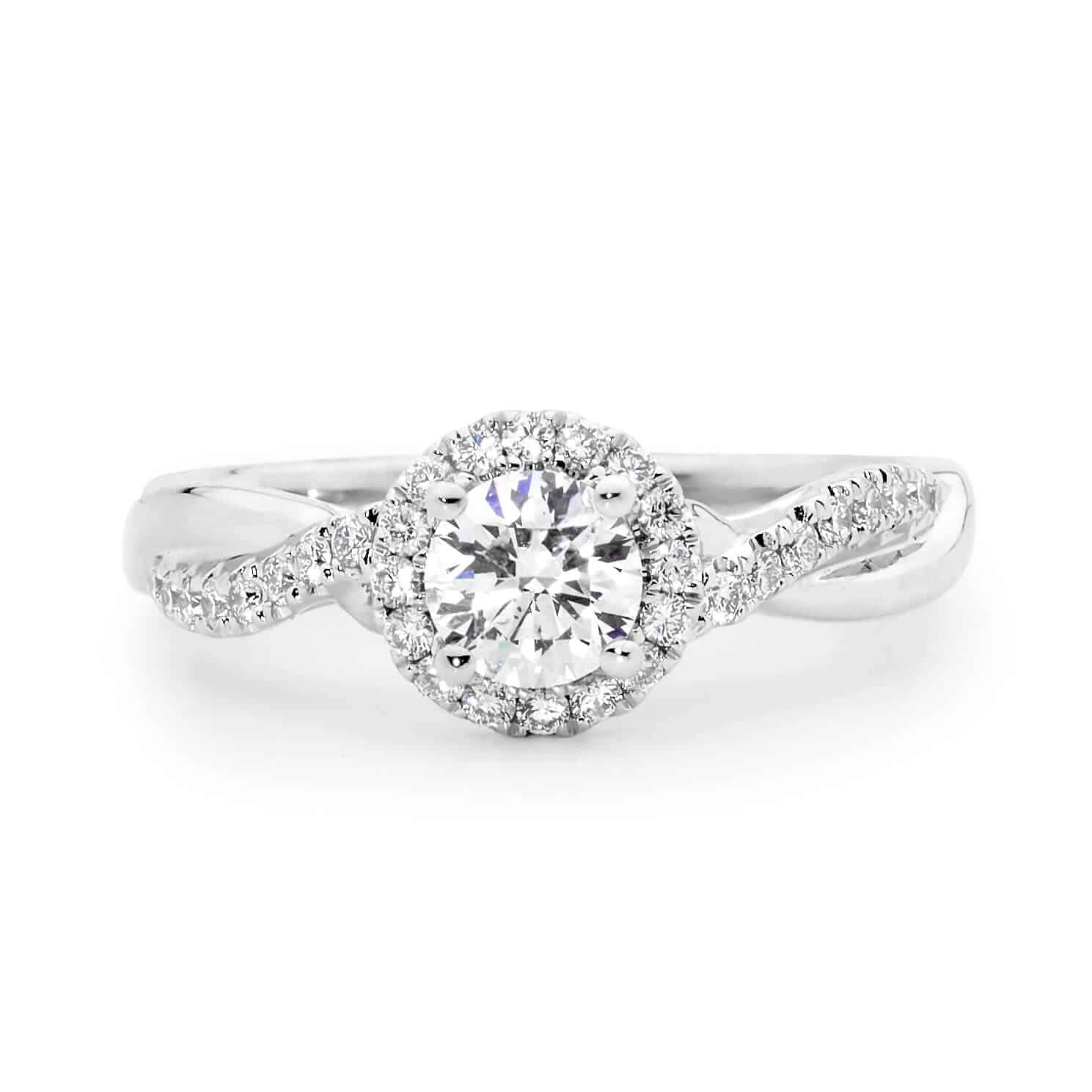 Round Brilliant Cross Over Diamond Ring