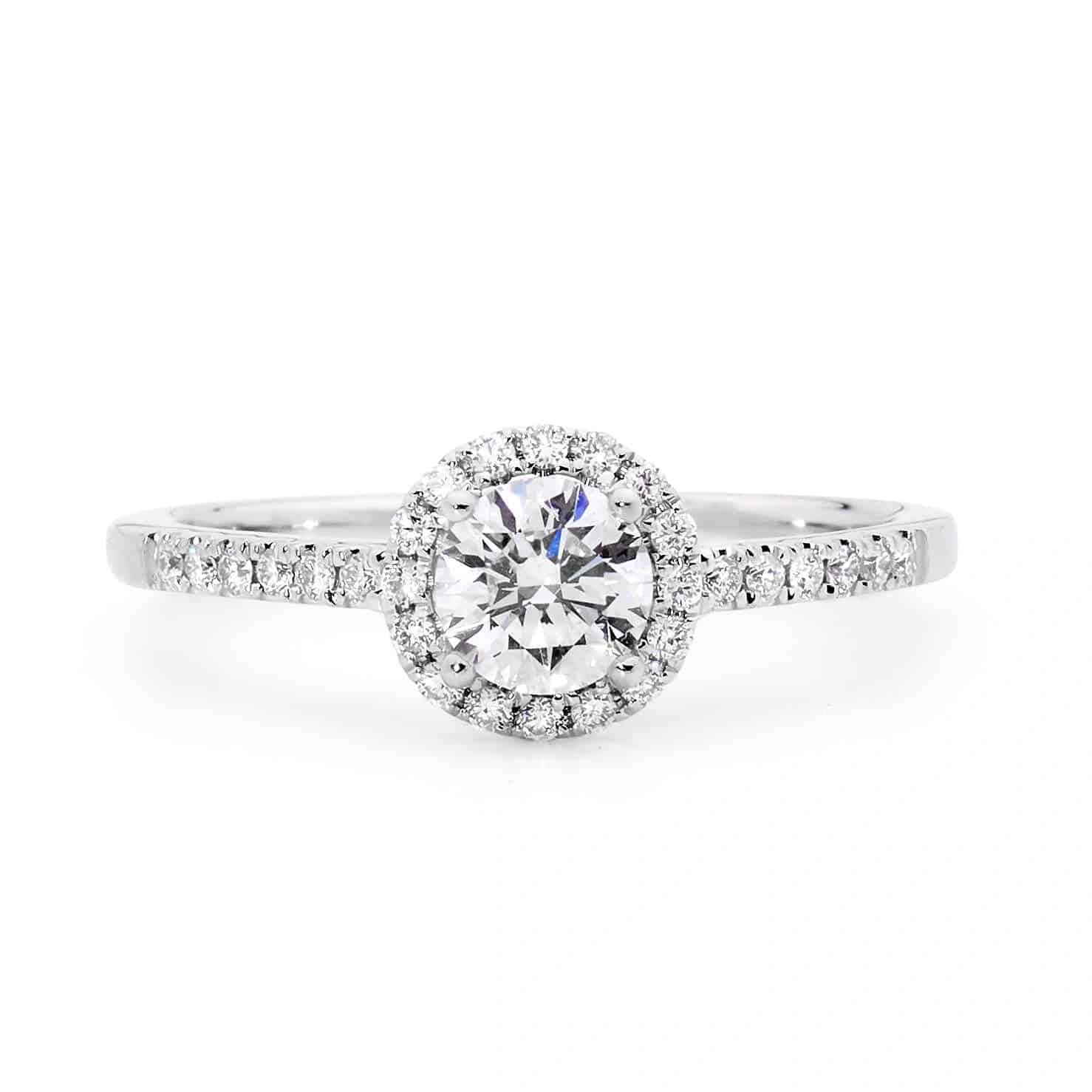 Round Brilliant Diamond Ring with a Halo