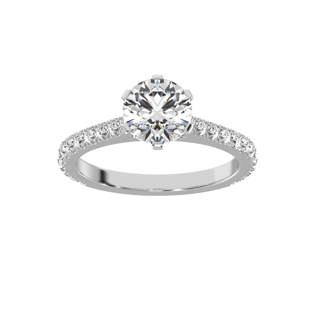 Six Claw Round Brilliant Diamond Ring