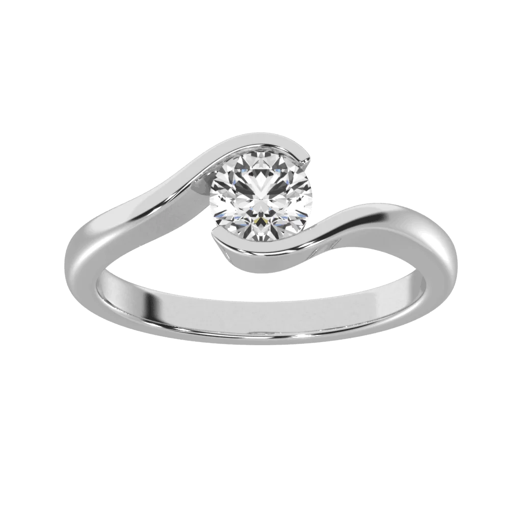 Solitaire Diamond Curved Ring