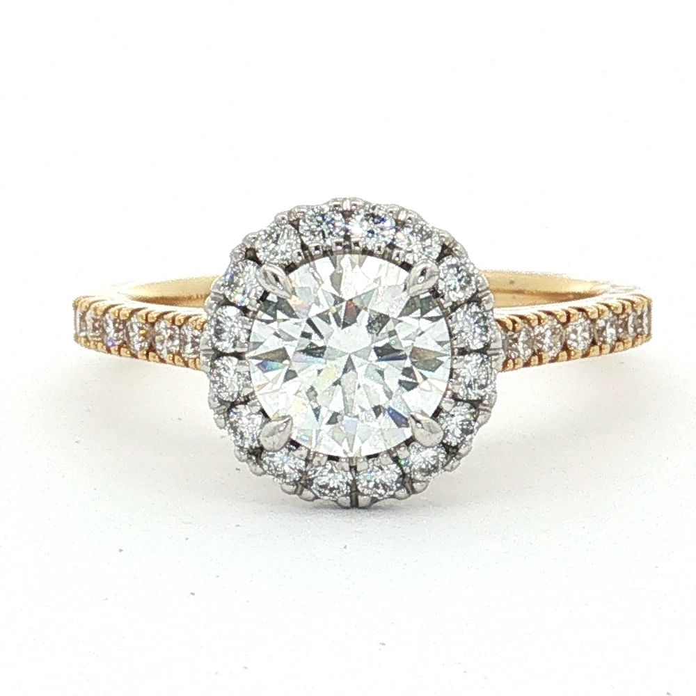 18ct Two-Tone Lab Grown Diamond Halo Ring 18ct Two-Tone Lab Grown Diamond Halo Ring
