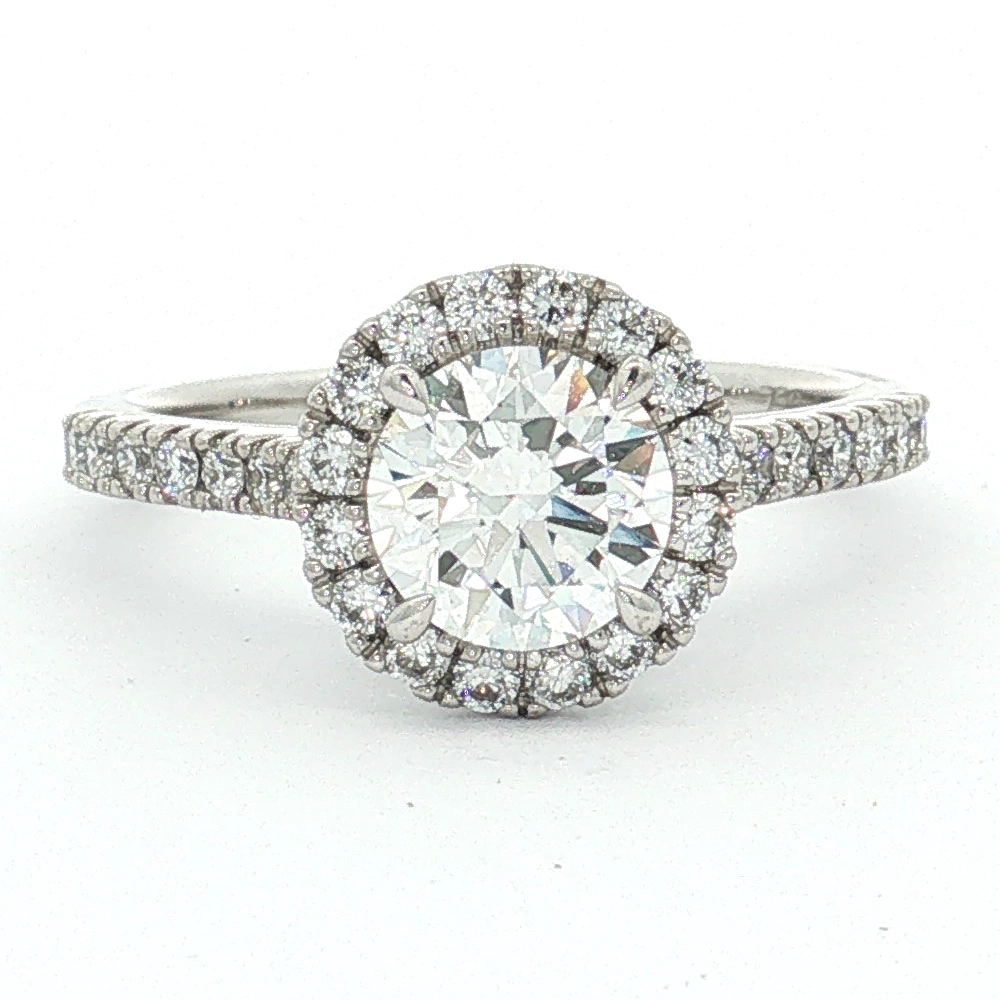 18ct White Gold Lab Grown Diamond Halo Ring 18ct White Gold Lab Grown Diamond Halo Ring, Stelios Jewellers Perth