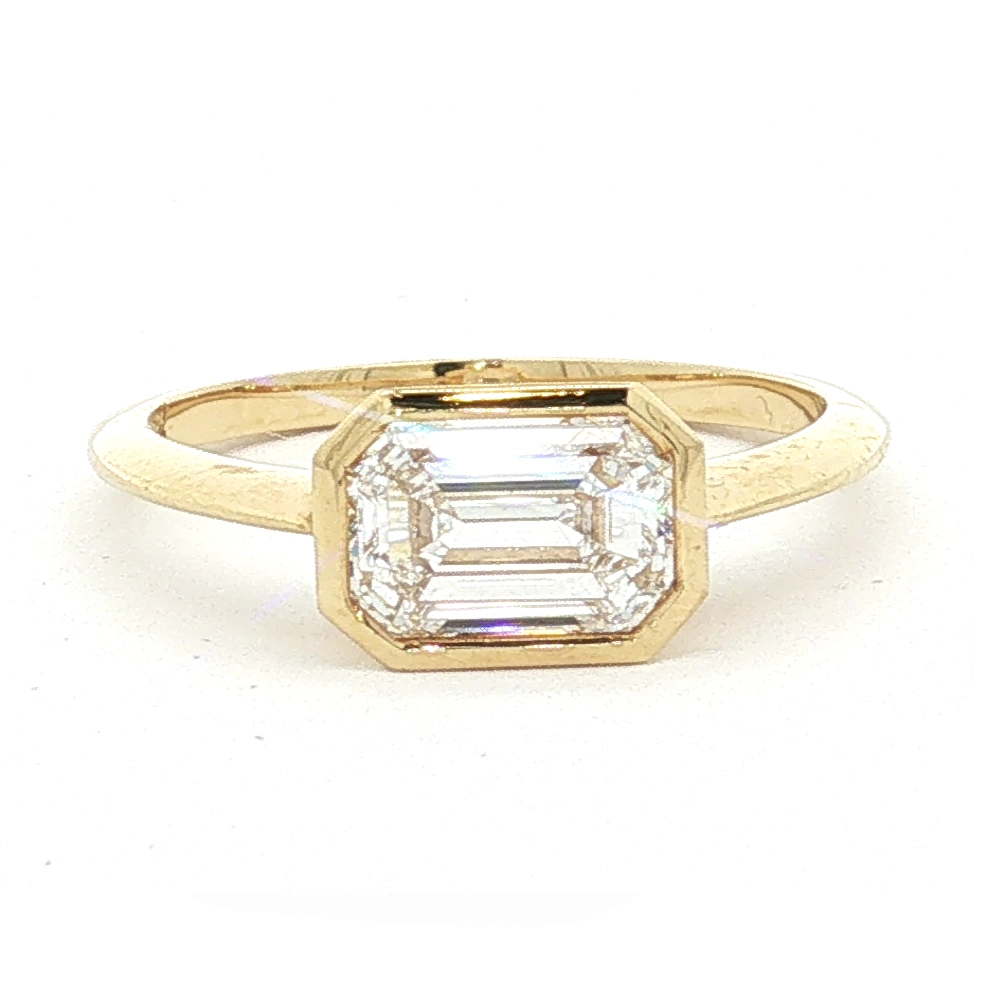 18ct Yellow Gold Emerald Cut Lab Grown Diamond Solitaire Ring 18ct Yellow Gold Emerald Cut Lab Grown Diamond Solitair, Stelios Jewellers Perth