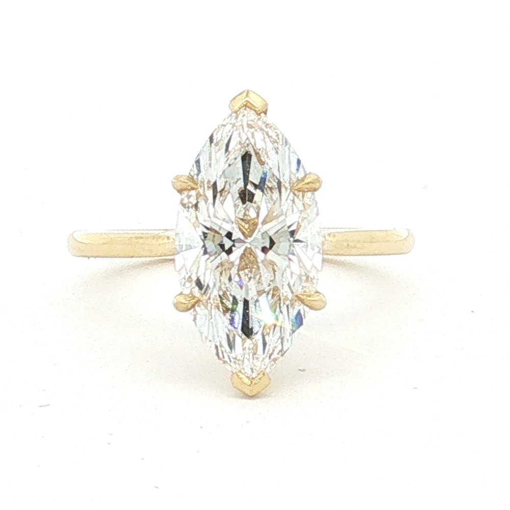 18ct Yellow Gold Marquise Lab Grown Diamond Solitaire Ring 18ct Yellow Gold Marquise Lab Grown Diamond Solitaire R, Stelios Jewellers Perth